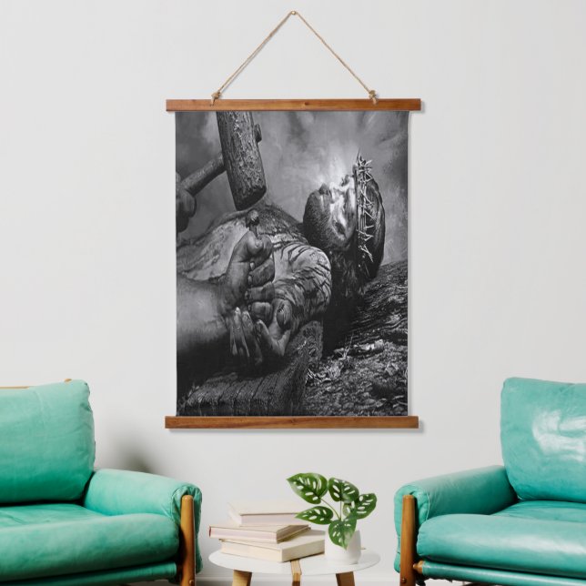 Jesus Nailed  Hanging Tapestry (Living Room)