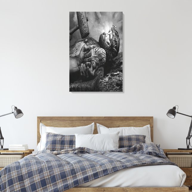 Jesus Nailed Wrapped Canvas (Insitu(Bedroom))