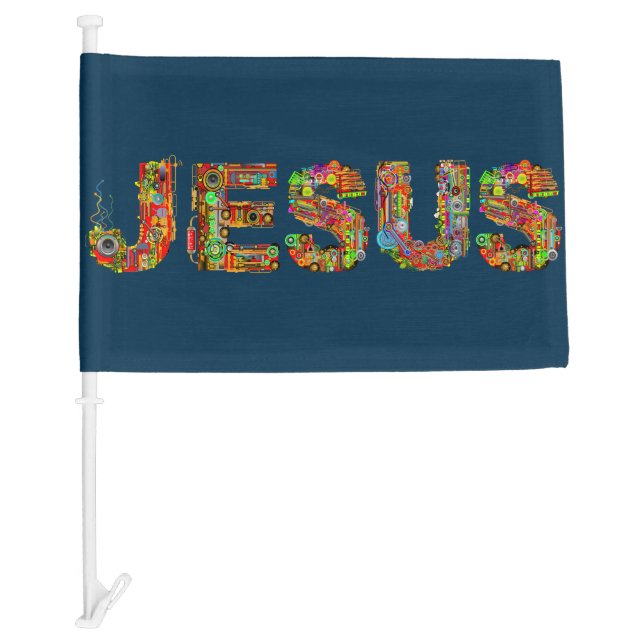 JESUS NAME CAR FLAG (Front)