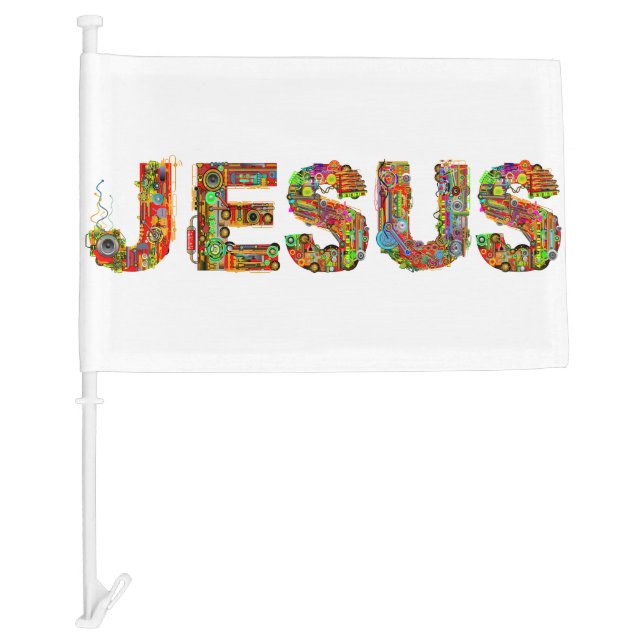 JESUS NAME CAR FLAG (Front)