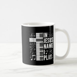 Jesus Name Play Piano Keyboard Christian Worship Coffee Mug