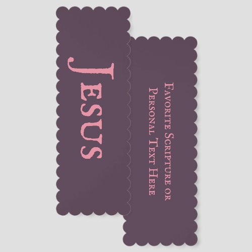 Jesus Name Royal Purple Pink Custom Scripture Bookmarks