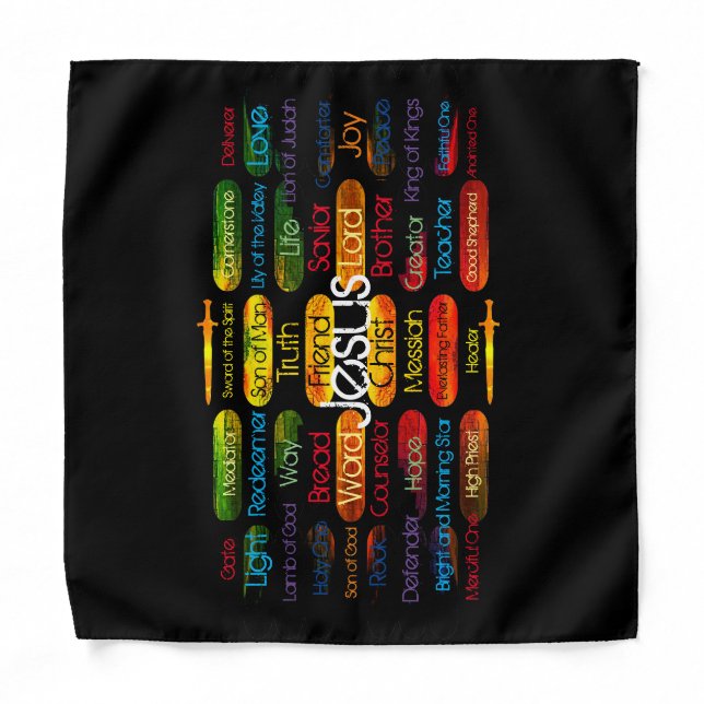 Jesus Names Multi-color Bandana (Front)