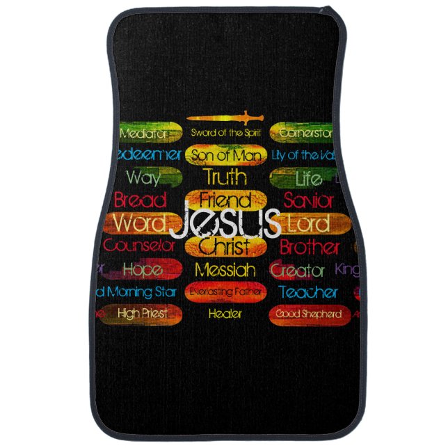 Jesus Names Multi-color Car Floor Mat (Front)