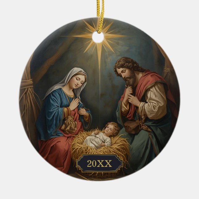Jesus Nativity Religious Christmas Ornaments (Front)