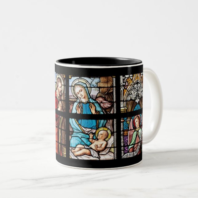 Jesus Nativity Two-Tone Coffee Mug (Front Right)
