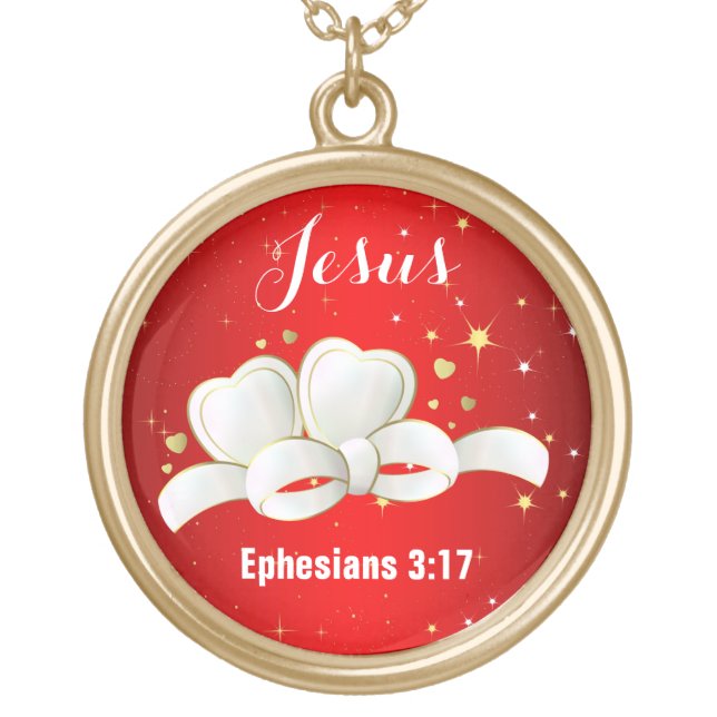 Jesus - necklace featuring a polished gold finish (Front)