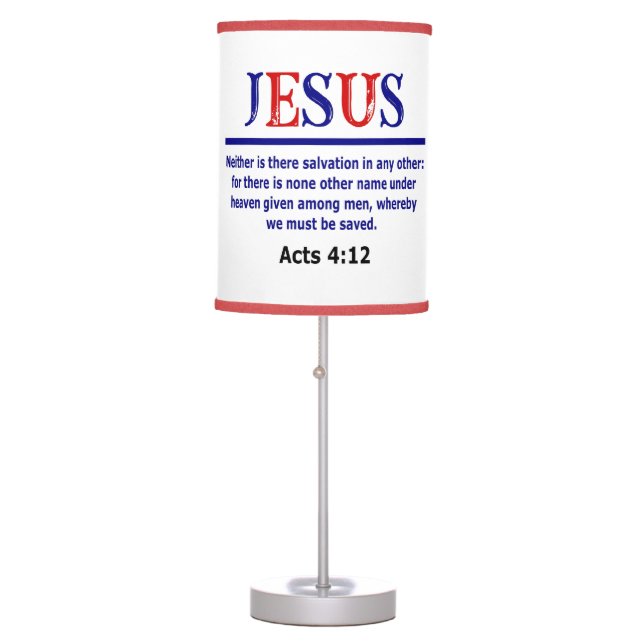 Jesus No Other Name Table Lamp (Front)