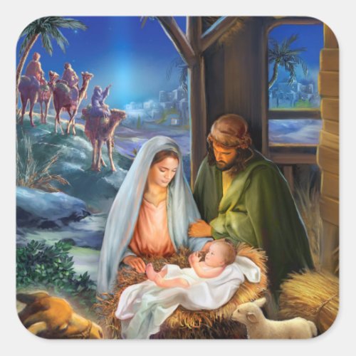 Jesus of Bethlehem Square Sticker