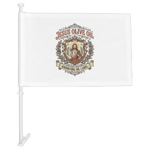 Jesus Olive Oil Anointing Oil Label Jesus Olive Oi Car Flag