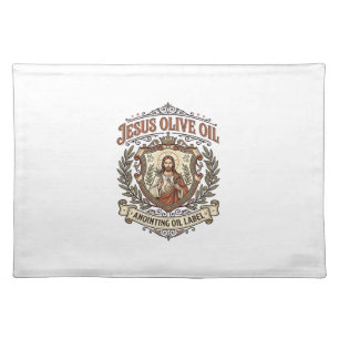 Jesus Olive Oil Anointing Oil Label Jesus Olive Oi Cloth Placemat