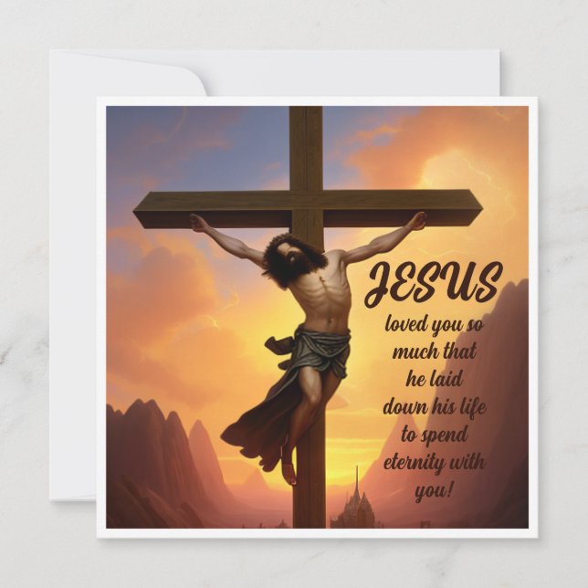 Jesus on a Cross Christian Faith Holiday Card (Front)
