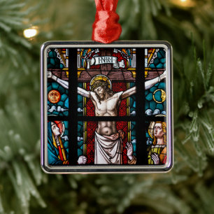 Jesus on Cross, Crucifixion Metal Ornament