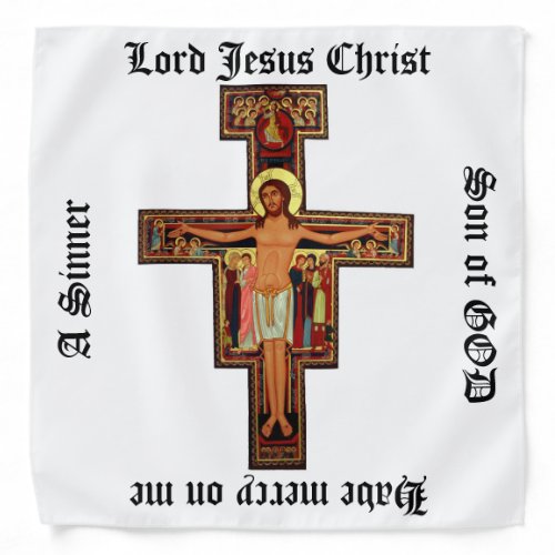 Jesus on cross icon Jesus Prayer Bandana