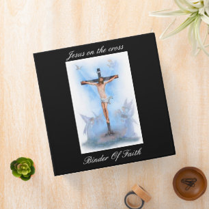 Jesus on cross with birds Binder