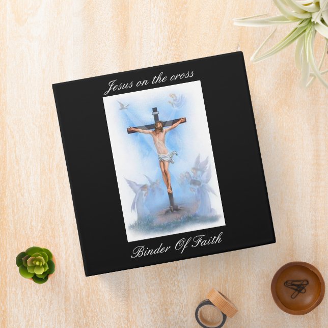 Jesus on cross with birds Binder (In Situ)