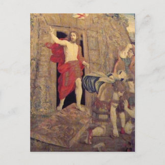 Jesus on Resurrection Tapestry in the Vatican Postcard