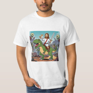 Jesus on T-rex cartoon version T-Shirt