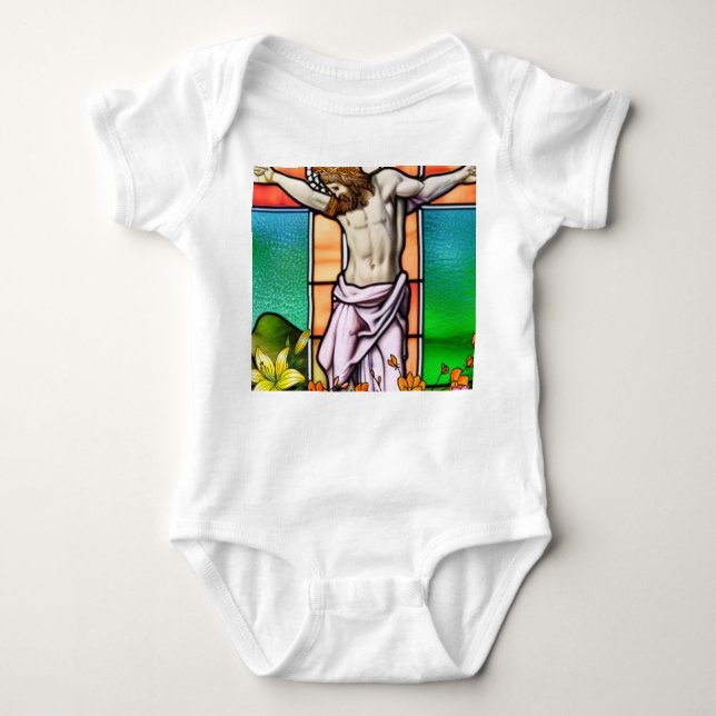 Jesus on the Cross Baby Bodysuit (Front)