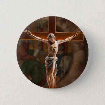 Jesus-on-the-cross Button by allpicturesofjesus at Zazzle