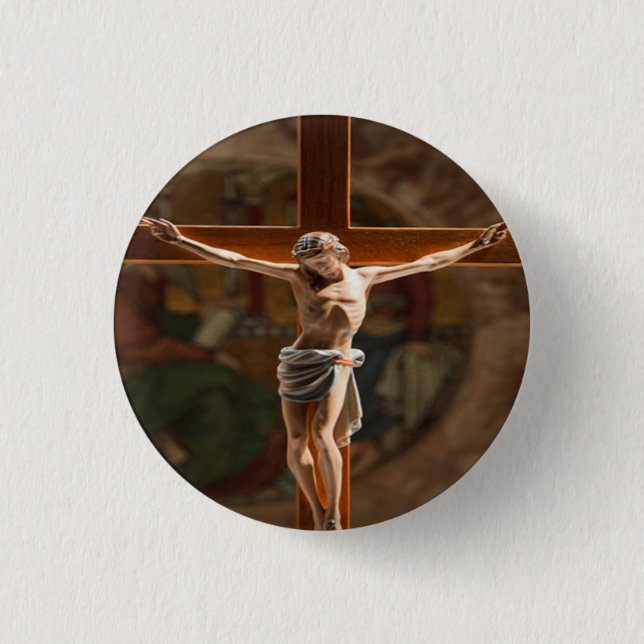 Jesus on the cross button (Front)