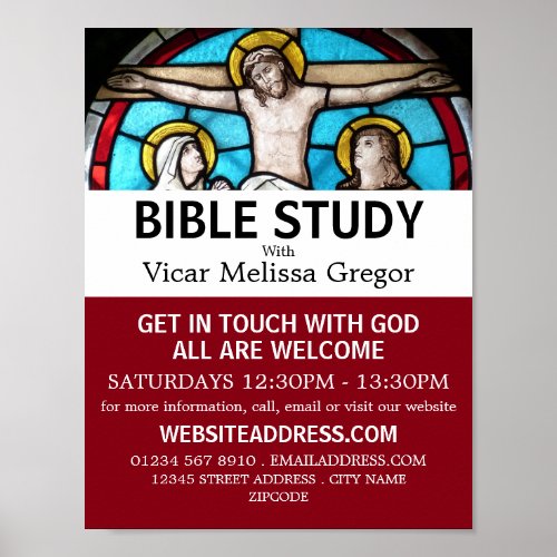 Jesus on the Cross Christian Bible Class Advert Poster