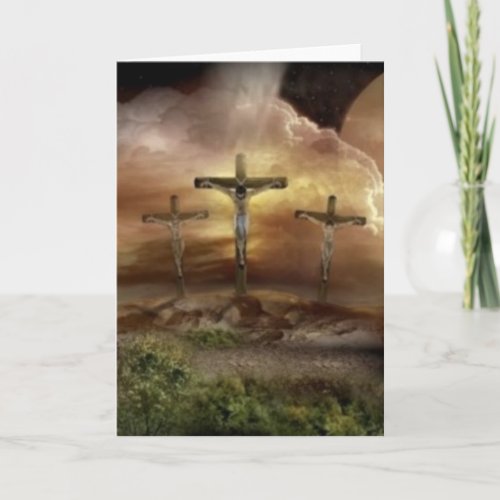 JESUS ON THE CROSS HOLIDAY CARD