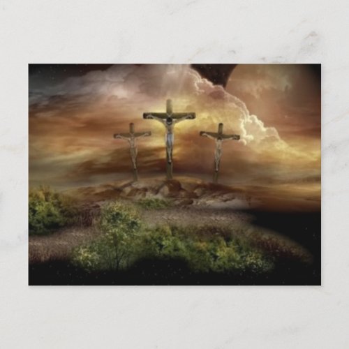 JESUS ON THE CROSS HOLIDAY POSTCARD