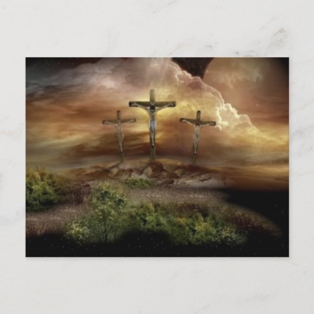 JESUS ON THE CROSS HOLIDAY POSTCARD (Front)