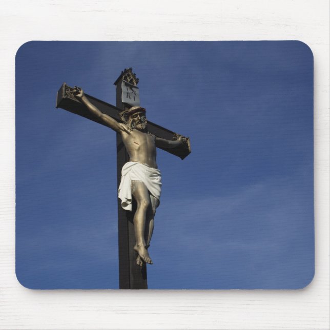 Jesus On The Cross Mouse Pad (Front)