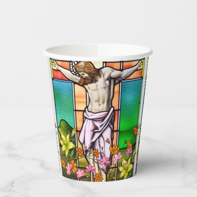 Jesus on the Cross Paper Cups (Left)