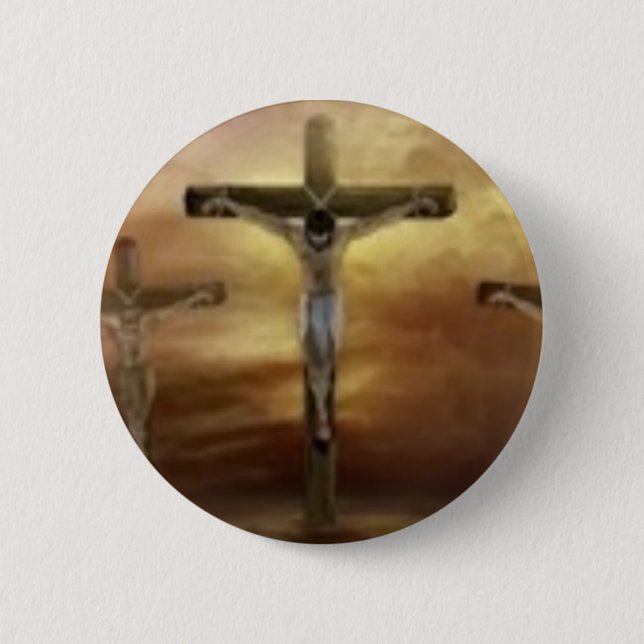 JESUS ON THE CROSS PINBACK BUTTON (Front)