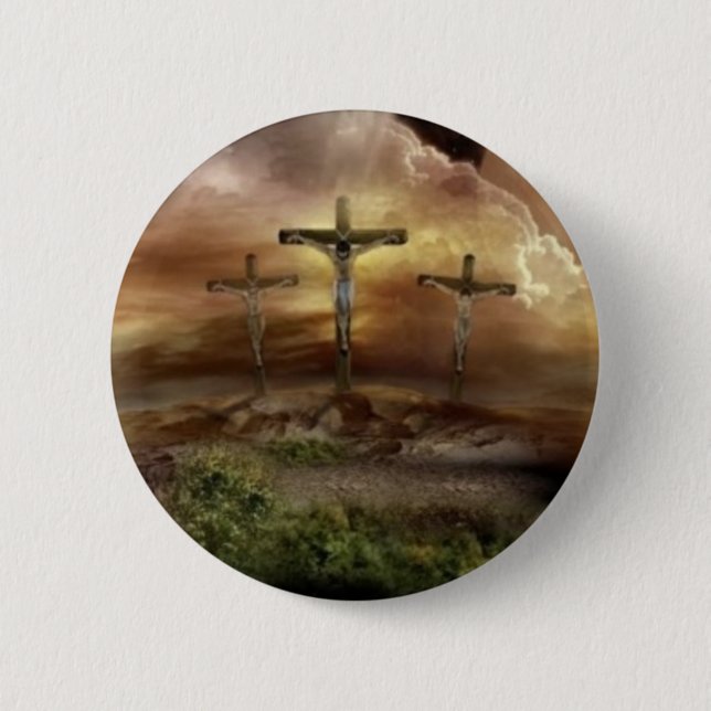 JESUS ON THE CROSS PINBACK BUTTON (Front)