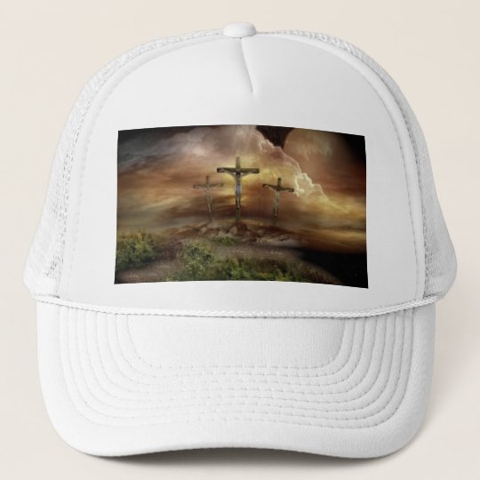 JESUS ON THE CROSS TRUCKER HAT