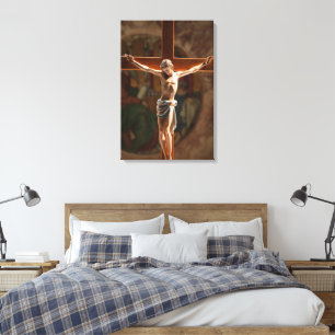 Jesus on the cross Wrapped Canvas Print