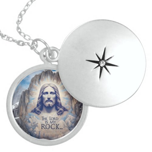 Jesus on the Mountain The Lord Is My Rock Locket Necklace