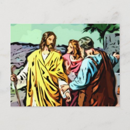 Jesus on the Road to Emmaus Postcard