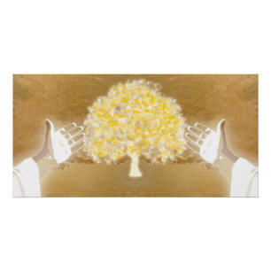 Jesus Open arms Nails in Hands Tree Of Life Poster