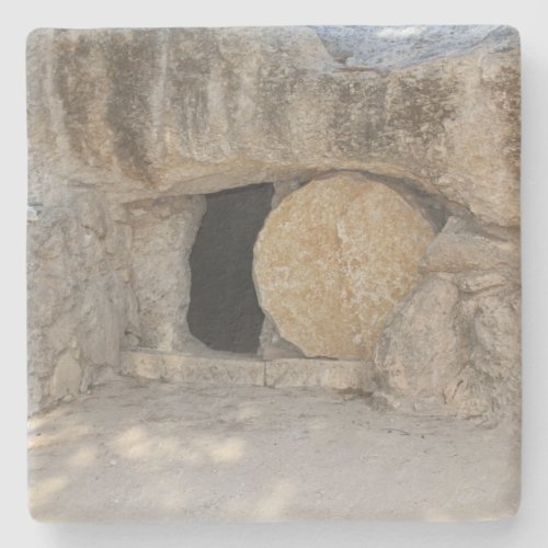 Jesus Open Tomb Square Coaster