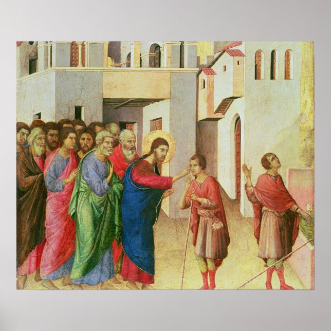 Jesus Opens the Eyes of a Man Born Blind, 1311 Poster (Front)