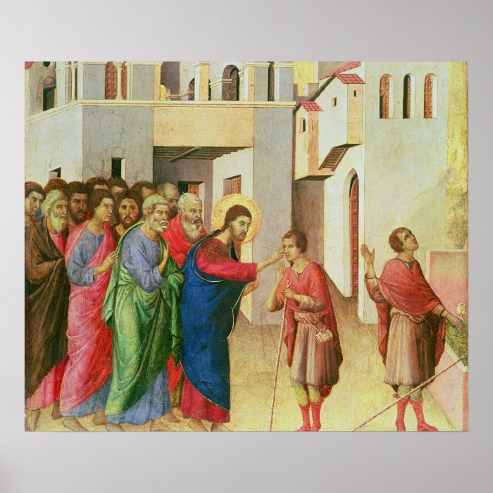 Jesus Opens the Eyes of a Man Born Blind, 1311 Poster