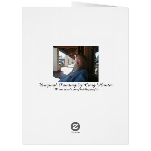 Jesus original painting print card. (Back)