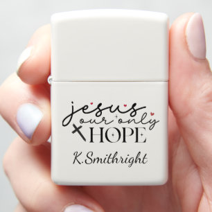 Jesus Our Only Hope Hearts Tee Zippo Lighter