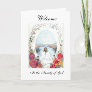 Jesus Oval Welcome Card