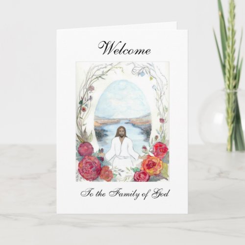 Jesus Oval Welcome Card