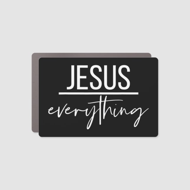 Jesus Over Everything Religious Christian Christ O Car Magnet (Front)