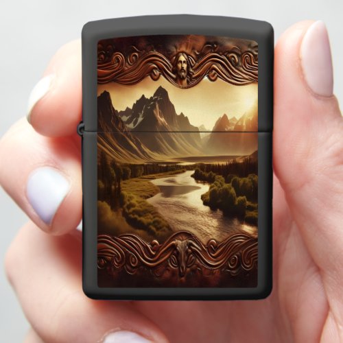 Jesus Over Mountain Valley Zippo Lighter