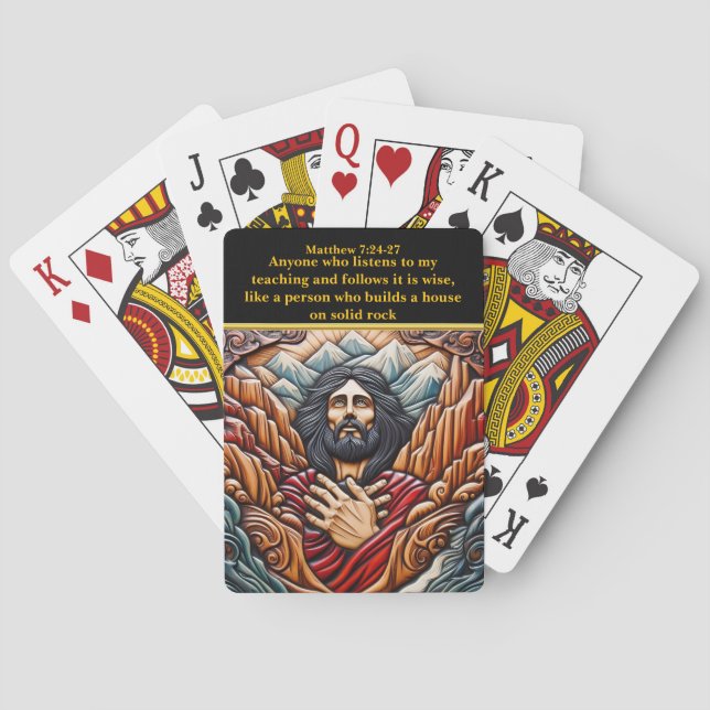 Jesus Over the Majestic Peaks Poker Cards (Back)