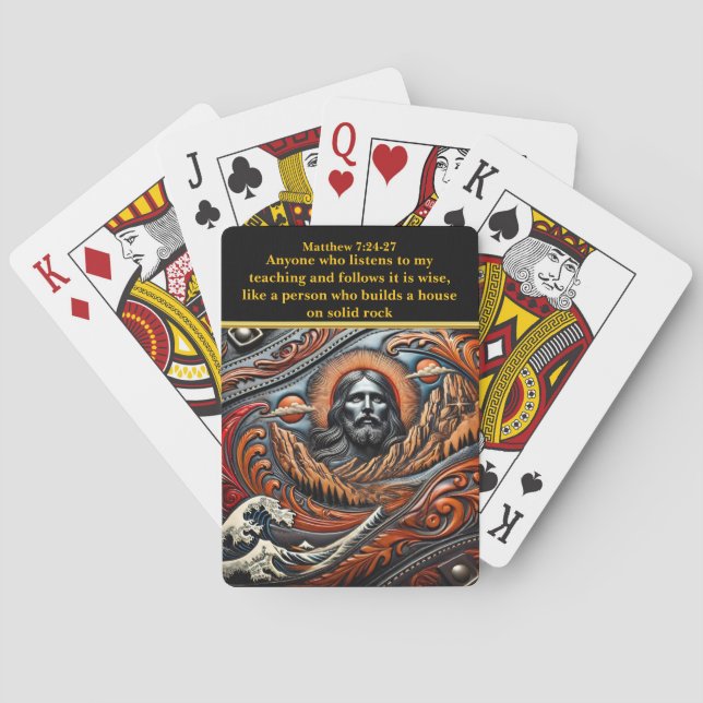 Jesus Over the Mountain Realms Poker Cards (Back)