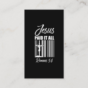 Jesus Paid all Price Barcode God Christian Business Card